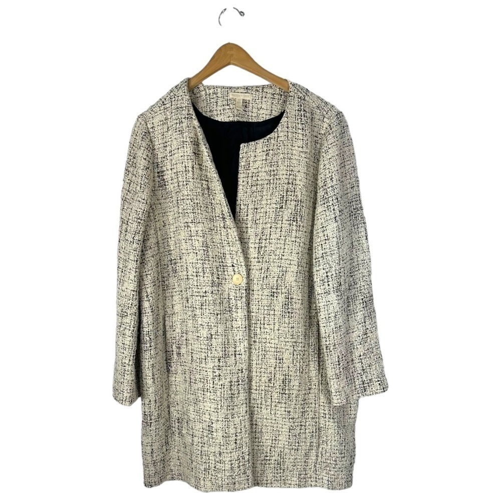 Eileen Fisher Tweed Cotton Blend Jacket Size XL